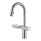 High Arc Pull-Down Kitchen Faucet Single Hole Chrome Stainless Steel