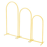 3-Piece Gold Metal Arch Backdrop Stand Set 4/5/6 ft