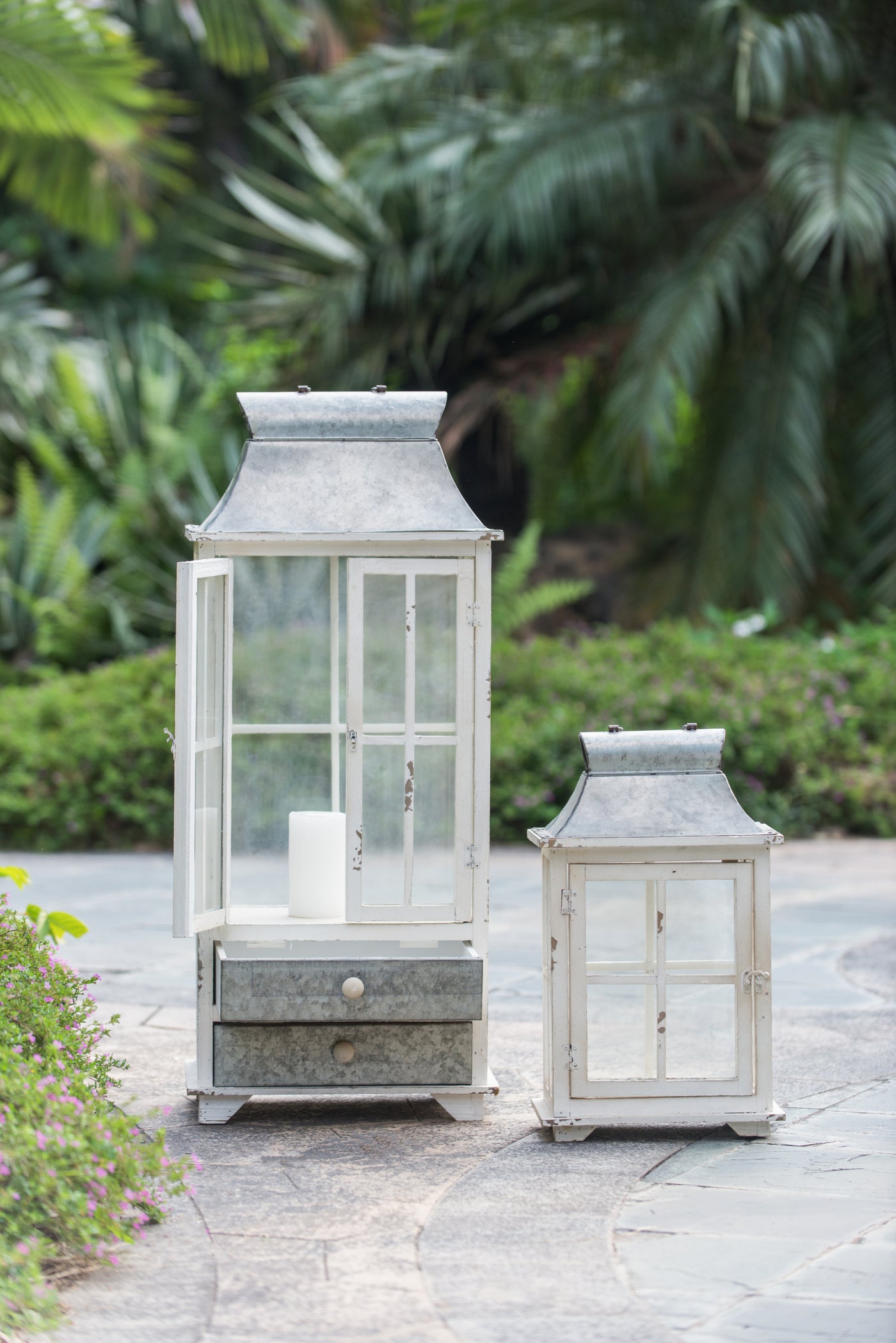 Wooden Candle Lantern Hurricane Holder Indoor Outdoor Decor