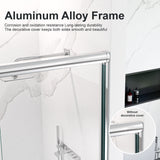 44"-48"W*72" H Semi-Frameless Double Sliding Shower Door, Bypass Shower Door