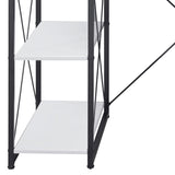 Writing Desk - Wood & Metal Sled Base - White - 47" Top with Drawer