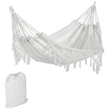Extra Large Boho Hammock with Macrame Tassel Fringe & Bag