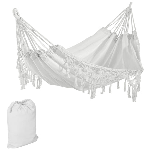 Extra Large Boho Hammock with Macrame Tassel Fringe & Bag