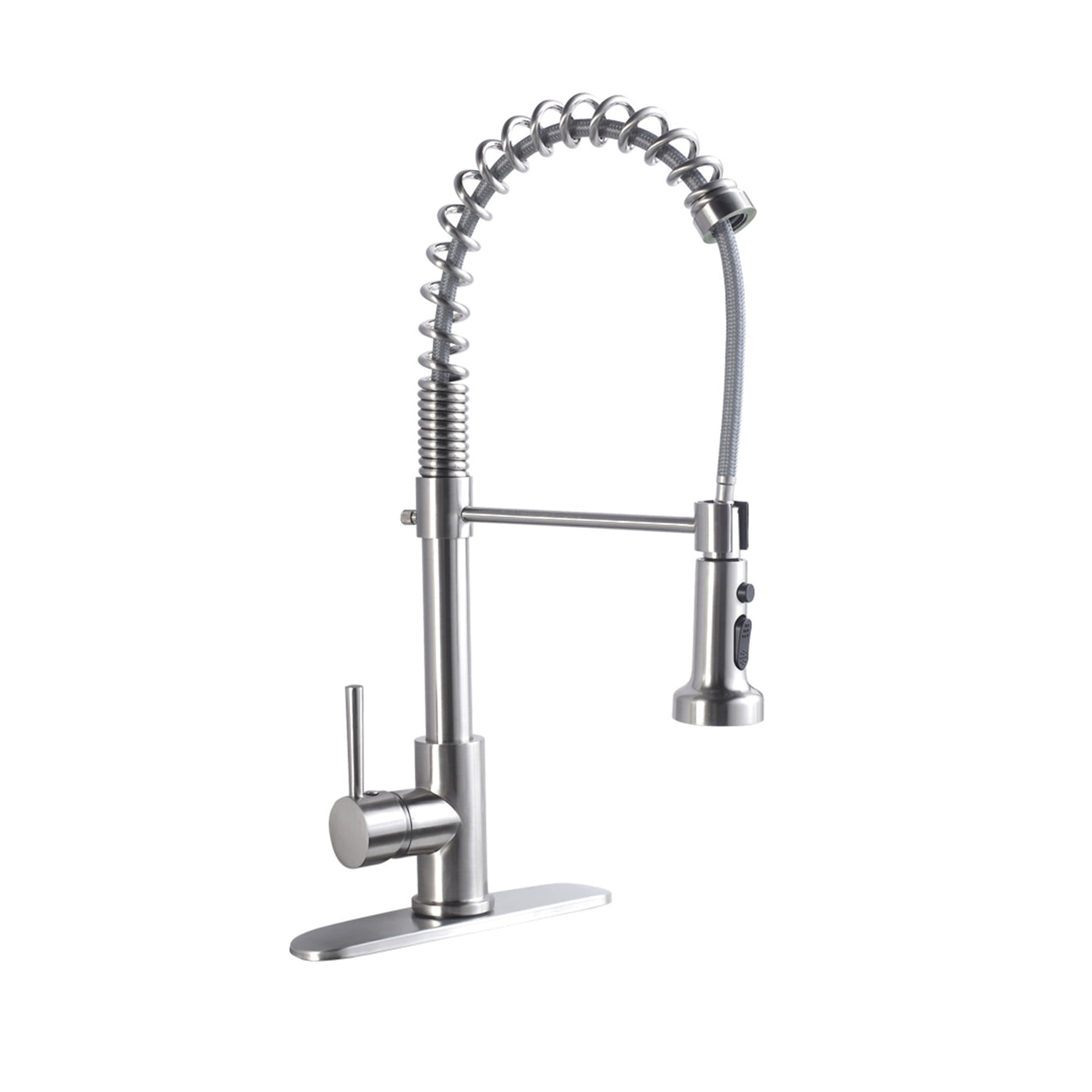 21-Inch Commercial Kitchen Faucet Pull-Down Sprayhead Brushed Nickel
