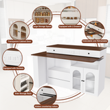 Kitchen Island with Extendable & Rotating Table, MDF with Walnut Veneer Retro De
