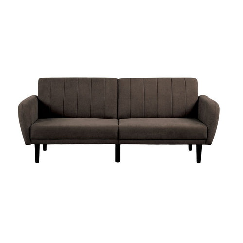 Contemporary Futon Sofa Bed Channeled Tufted Back USB Port
