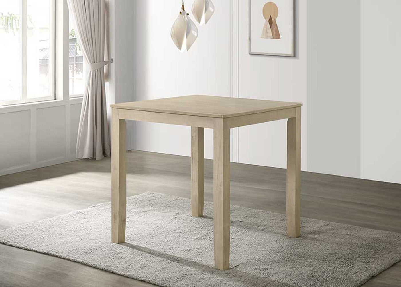Cream Counter Height Square Dining Table Wooden Pub Table