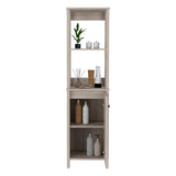Linen Storage Cabinet - Single Door - Two Open Shelves