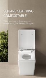 Square Smart Toilet with Built-in Tank for Modern Bathroom, Remote Control