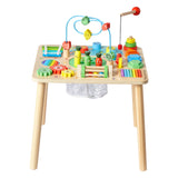 Montessori Activity Table for Toddler 1-3 Years Old, 13 in 1 Wooden Learn Activi