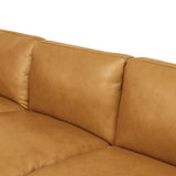 Modular Leather Sectional Sofa Ginger 144"