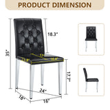 Set of 4 Metal Dining Chair Black/Silver