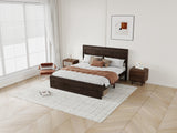 Queen Pine Platform Bed Brown