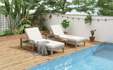 Outdoor Patio Furniture Set of 2 Acacia Wood Gray