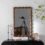36.02" Mid-Century Modern Swirl Wood Frame Mirror