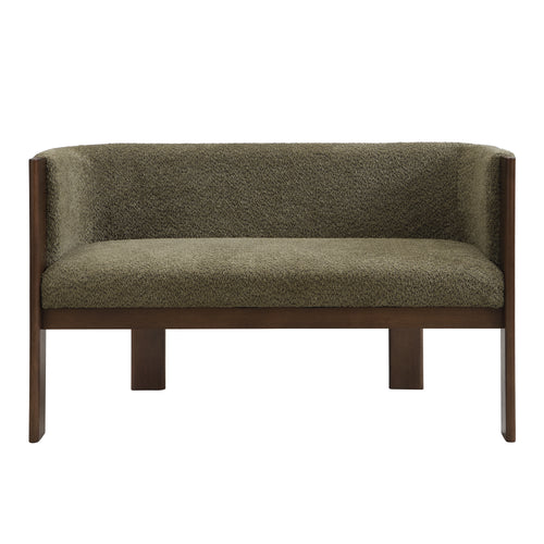 48.5" Upholstered Loveseat Walnut Green