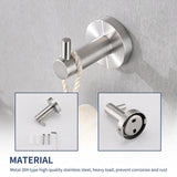 Bathroom Hardware Set - 4 Piece - Brushed Nickel - Wall Mount
