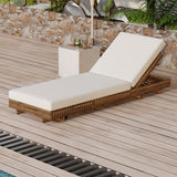 Outdoor Chaise Lounge Chair Solid Wood Teak