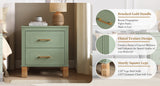 Solid Wood Nightstand Sage Green