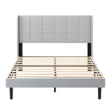 Full Size Upholstered Platform Bed Frame, Tufted Headboard