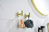 6 Pack Brushed Gold Bathroom Wall Hooks