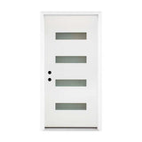 36x80 Fiberglass Entry Door 4-Lite Frosted Glass Right Hand