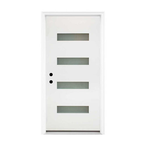 36x80 Fiberglass Entry Door 4-Lite Frosted Glass Right Hand