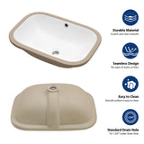 White Ceramic Undermount Bathroom Sink 22' x 15' x 8.3' Modern European Design w