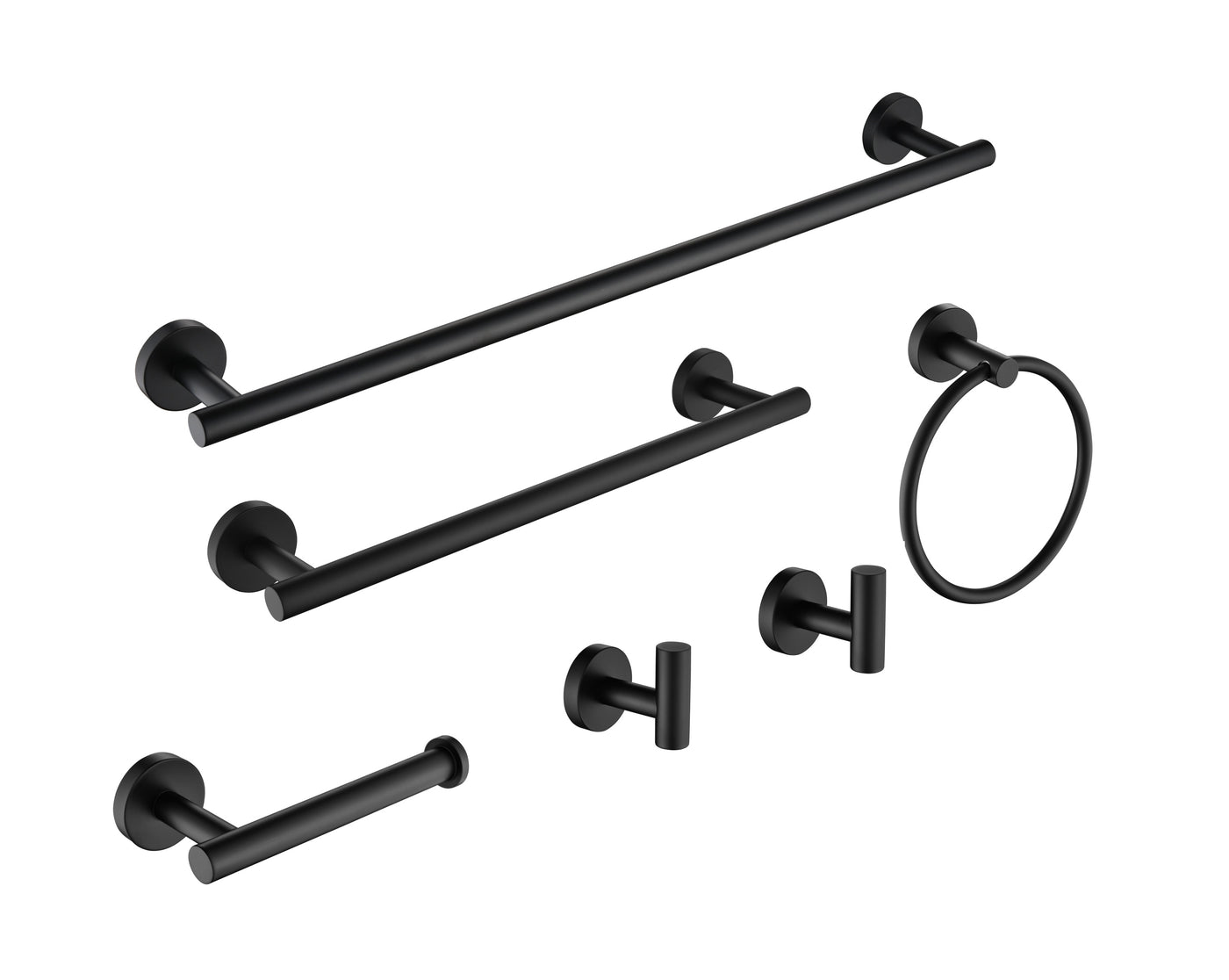 6 Piece Stainless Steel Wall Mount Bathroom Towel Rack Set