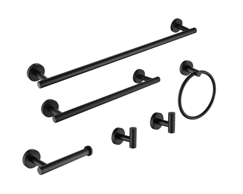 6 Piece Stainless Steel Wall Mount Bathroom Towel Rack Set
