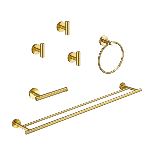 6-Piece Bathroom Hardware Accessories Set Wall Mount