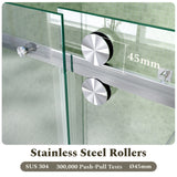 56-60"W x 60"H Frameless Sliding Tub Shower Door Enclosure
