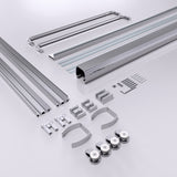 44"-48"W*72" H Semi-Frameless Double Sliding Shower Door, Bypass Shower Door