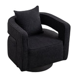 Boucle Accent Chair Swivel Black