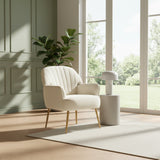Velvet Accent Chair Beige