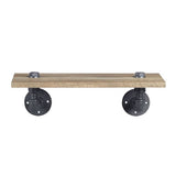 Wall Rack - Pipe Style - Metal & MDF - Oak & Black - 18"W Shelf