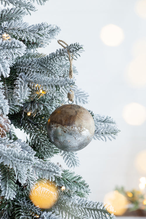4" Wood Christmas Ball Ornaments, Hanging Tree Decorations