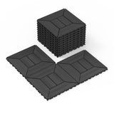 DIY Interlocking Deck Floor Tiles 12" Dark Gray Polypropylene