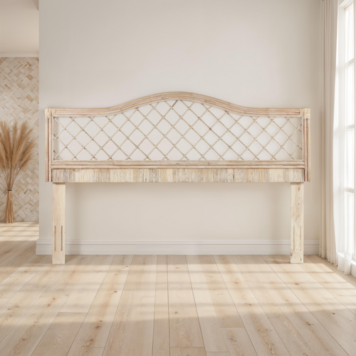 King Size Rattan Adjustable Bed Headboard