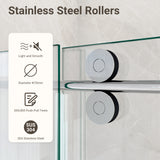 56"-60"W*72" H Frameless Single Sliding Shower Door