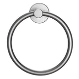 Gun Grey Round Towel Ring, Bath Hand Towel Holder Aluminum