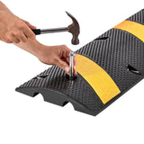 6FT Rubber Speed Bump, 2 Pack, 2 Channel Heavy Duty Traffic Speed Hump