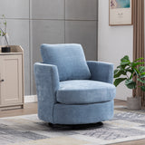 Chenille Accent Chair Swivel Light Blue