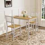 Metal Bar Table Set White/Natural