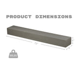 72" Fir Wood Floating Shelf Mantel Grey Modern Decor