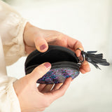 Midnight Floral Paw Print Coin Purse