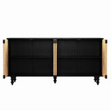 Accent Natural Sideboard Buffet Cabinet Storage Wood TV Stand in Wire-Brushed