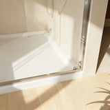 56-60in x 72in Aluminum Frame Double Sliding Shower Door, Brushed Nickel, 6mm