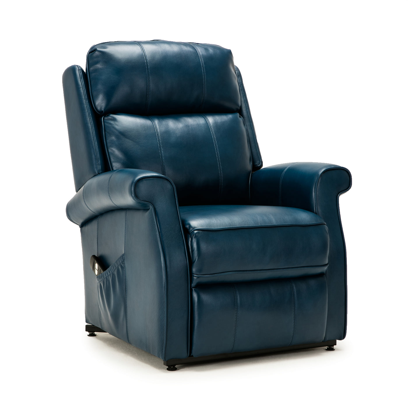Electric Lift Chair Recliner Navy Blue Faux Leather