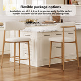 Set of 2 Metal Bar Stool Beige